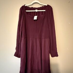 Cato Deep Purple Long Sleeve Dress